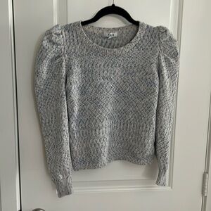 Cropped sweater ruffled shoulder